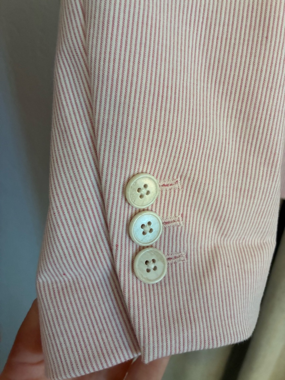Banana Republic Light Pink striped Tailored Blazer - Picture 4 of 10